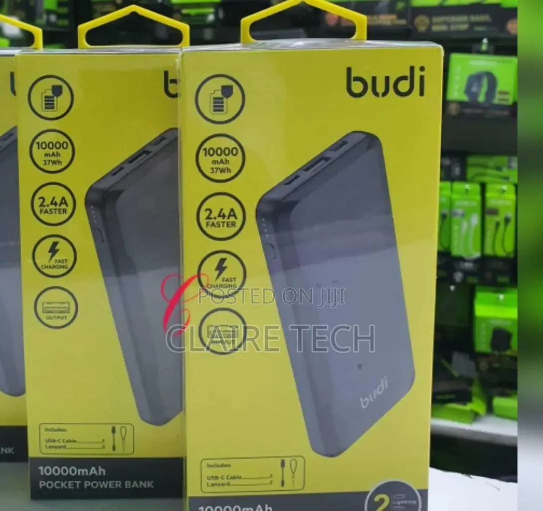 Budi PB802B Pocket Power Bank With Type C Charger