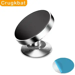 Crugkbat 1PC Magnetic Car Phone Holder 360° Silver