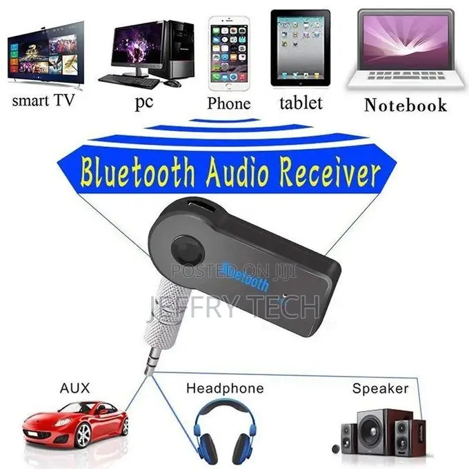 1PC 2 in 1 Wireless Bluetooth 5.0 Receiver Adapter 3.5mm Jac