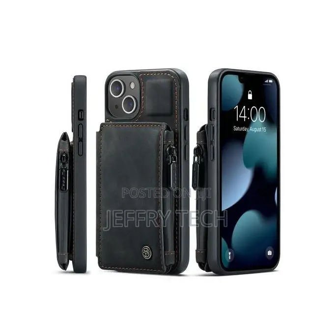 Caseme Luxury Leather Zipper Wallet Case for iPhone 14