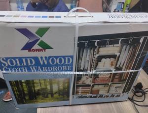 3 Column Portable Wardrobe-Brown - thumbnail 2