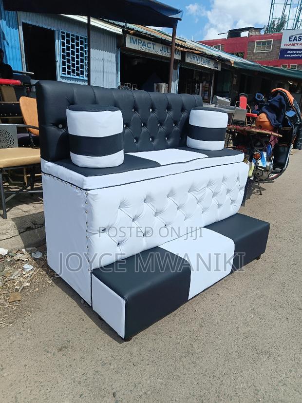 Pedicure Seat, 3 Seater Black and White - main view
