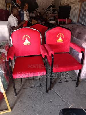 Church Chairs Red, With Armrest and Logo - thumbnail 2