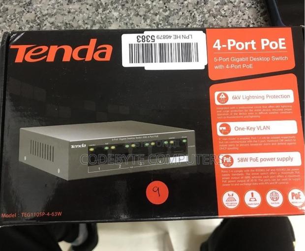 TENDA TEG1105P-4-63W 5-Port Gigabit Desktop Switch