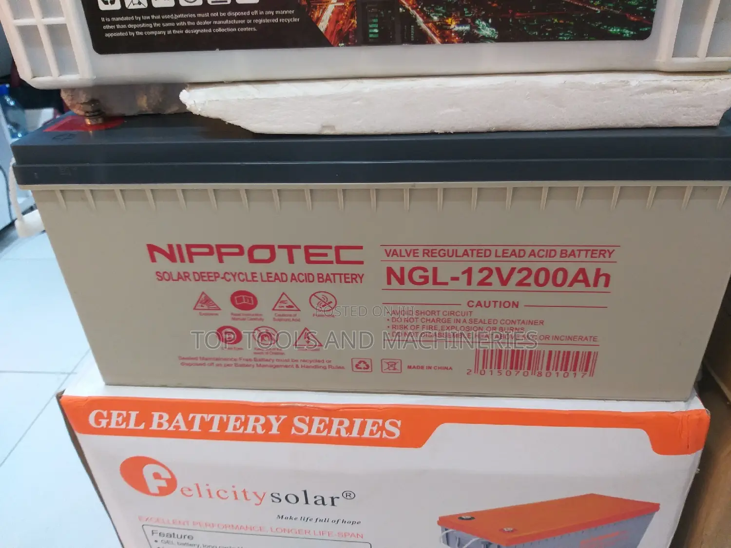 Nippotec NGL-12v200ah Solar Deep Cycle Battery