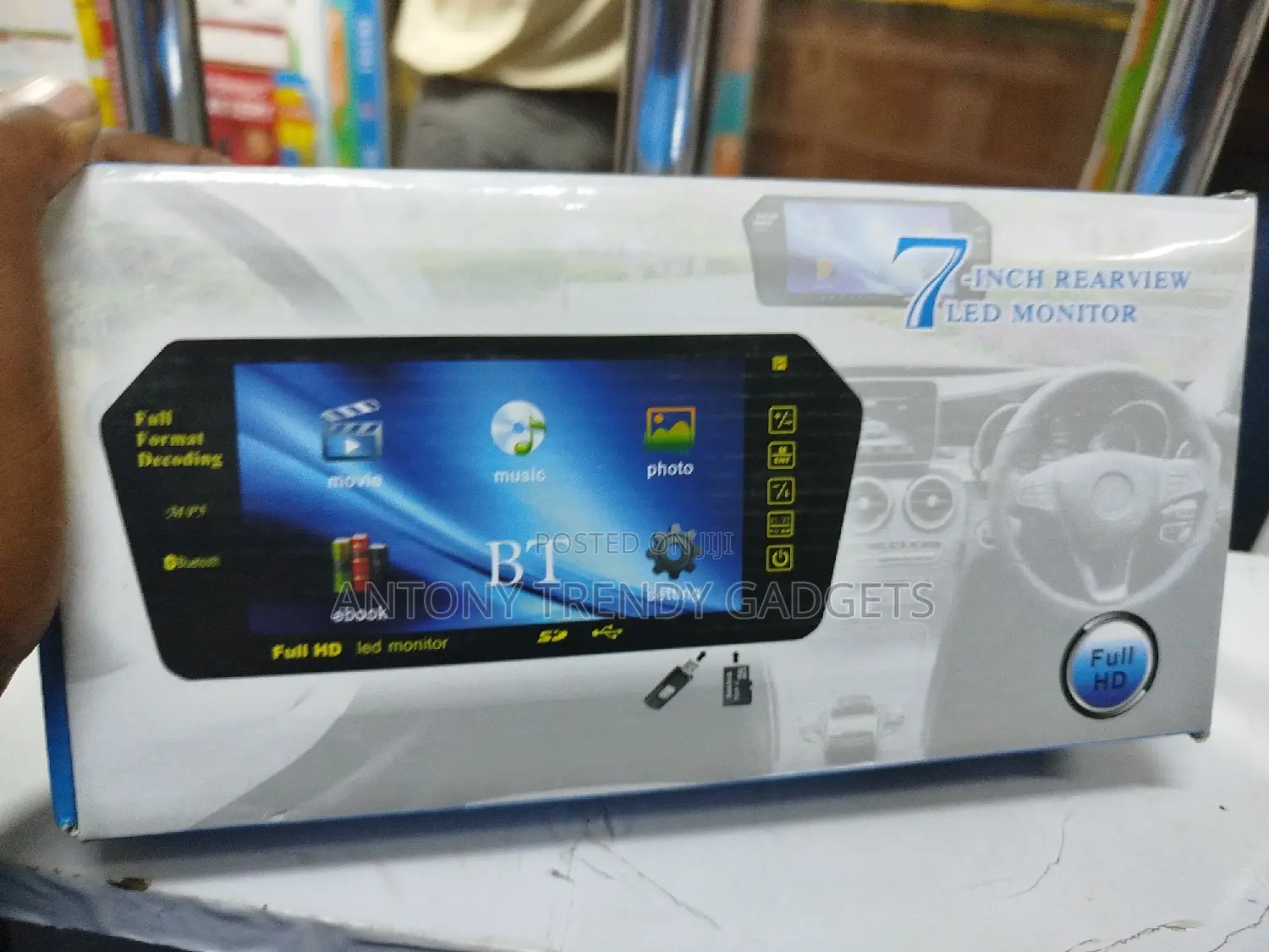 7inch Rearview Led Monitor/Car MP4 Player/Music Receiver