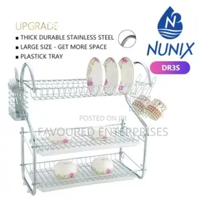 Nunix Dish Rack - 3 Tier + Drain Board.