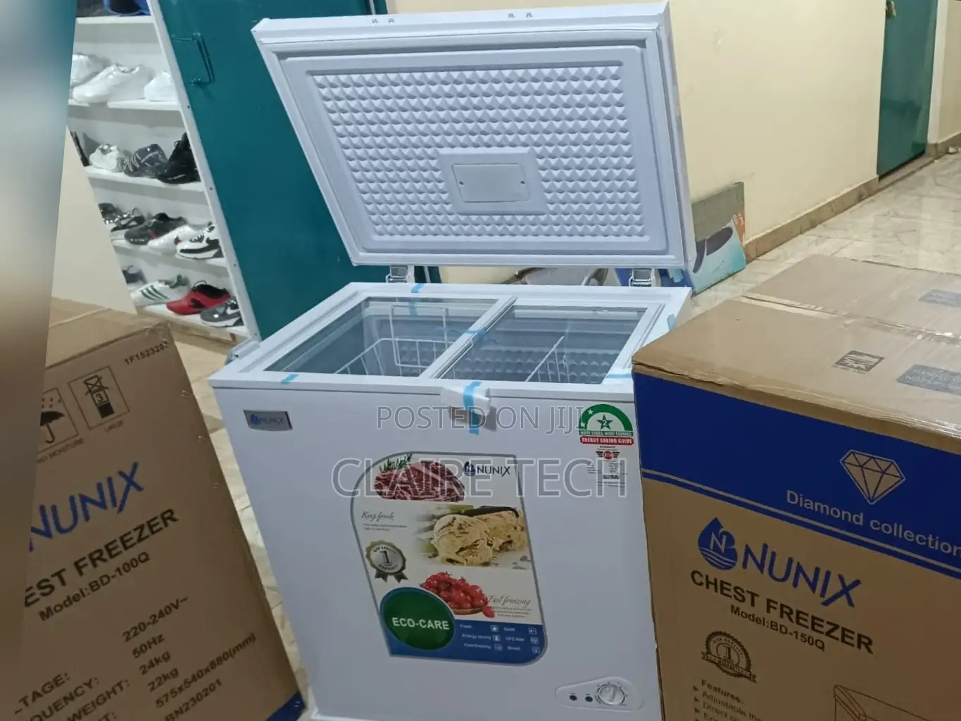 White Single Door 150 Litres Chest Freezer Nunix BD-150Q