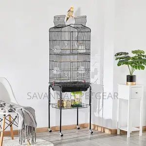 Play Top Detachable Rolling Stand Metal Bird Cage