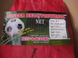 Pair of Football 7 Aside-21x7x4ft-Goalpost Net Orange -2mm
