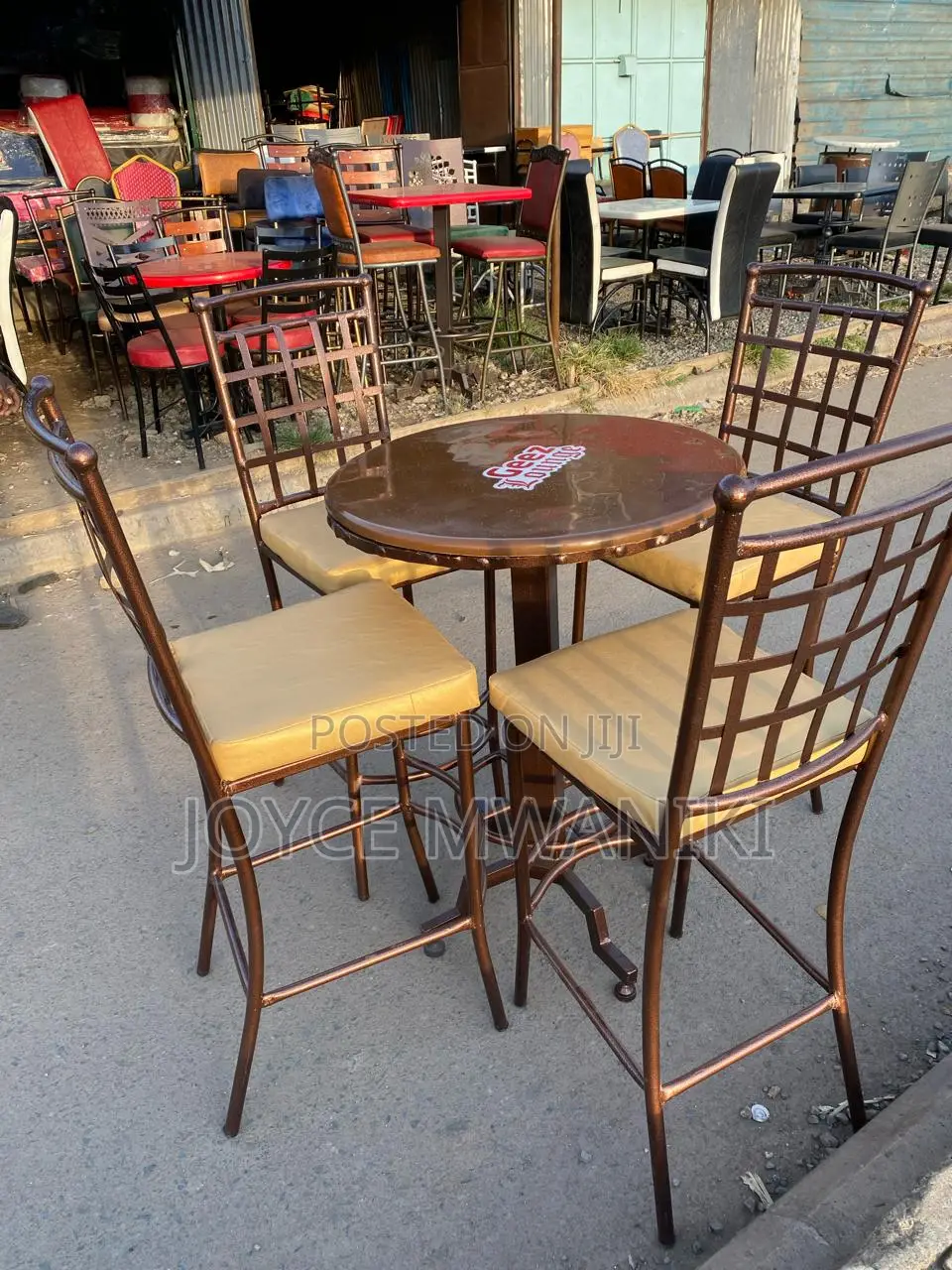 High Chairs Restaurant Set, Powder Coated.