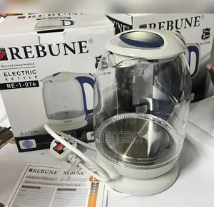 Rebune 1.7 Litres Clear Glass Water Kettle RE-1-076