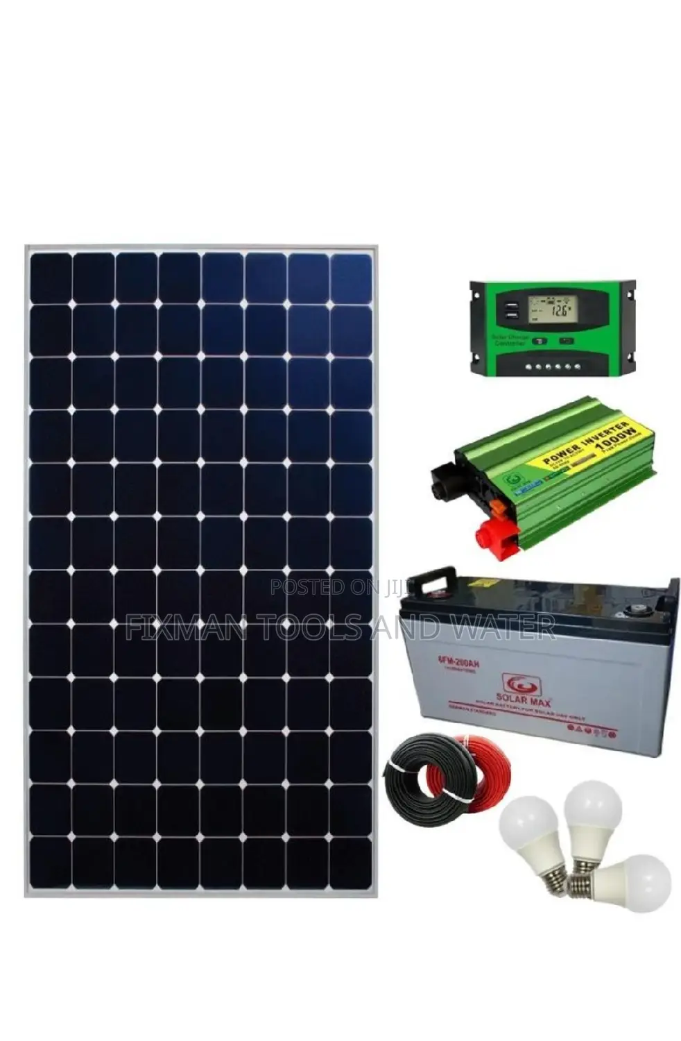 Solar Panels 300W + Battery + Inverter and Controller