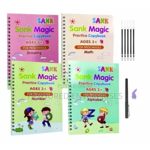 4 Pieces Sank Magic Practice Copybooks For Kids.