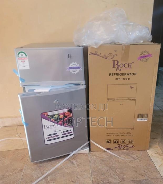 Roch RFR-110d-B Double Door Fridge, 85l - Silver - thumbnail 2