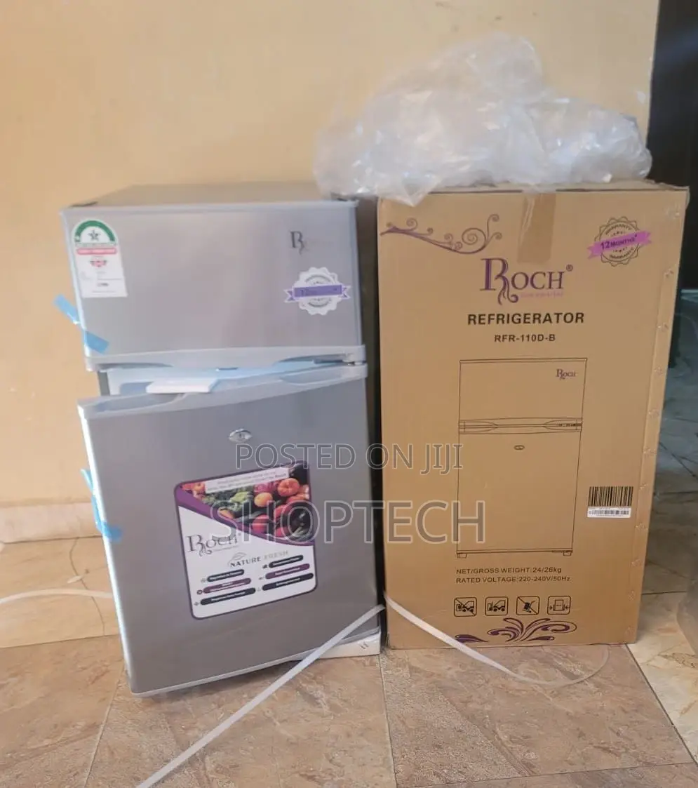Roch RFR-110d-B Double Door Fridge, 85l - Silver