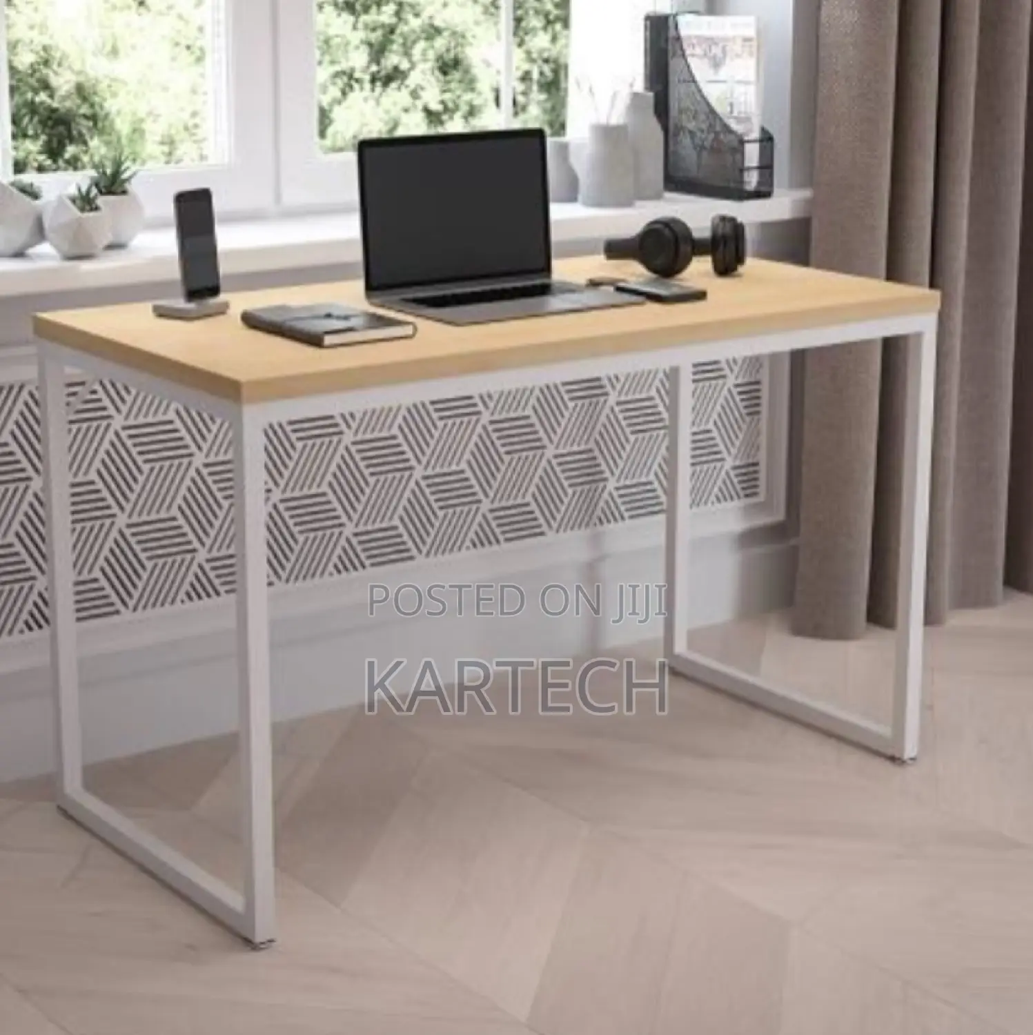 Olympus 1.2m Office Desk Workstation Withe White Metal Frame