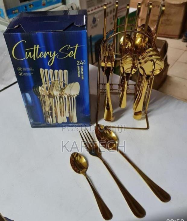 Quality 24pcs Golden Cutlery - main view