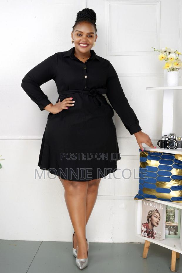 Stylish Black Shirt Dress - main view