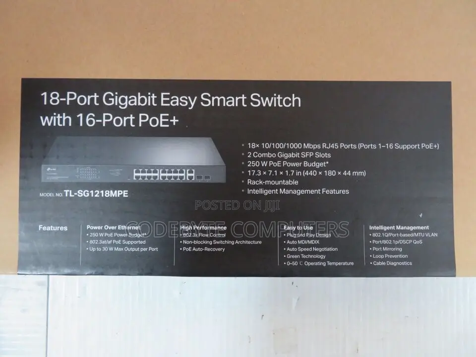 Tl-sg1218mpe 18-port Gigabit Tp Link 16 Port Poe+