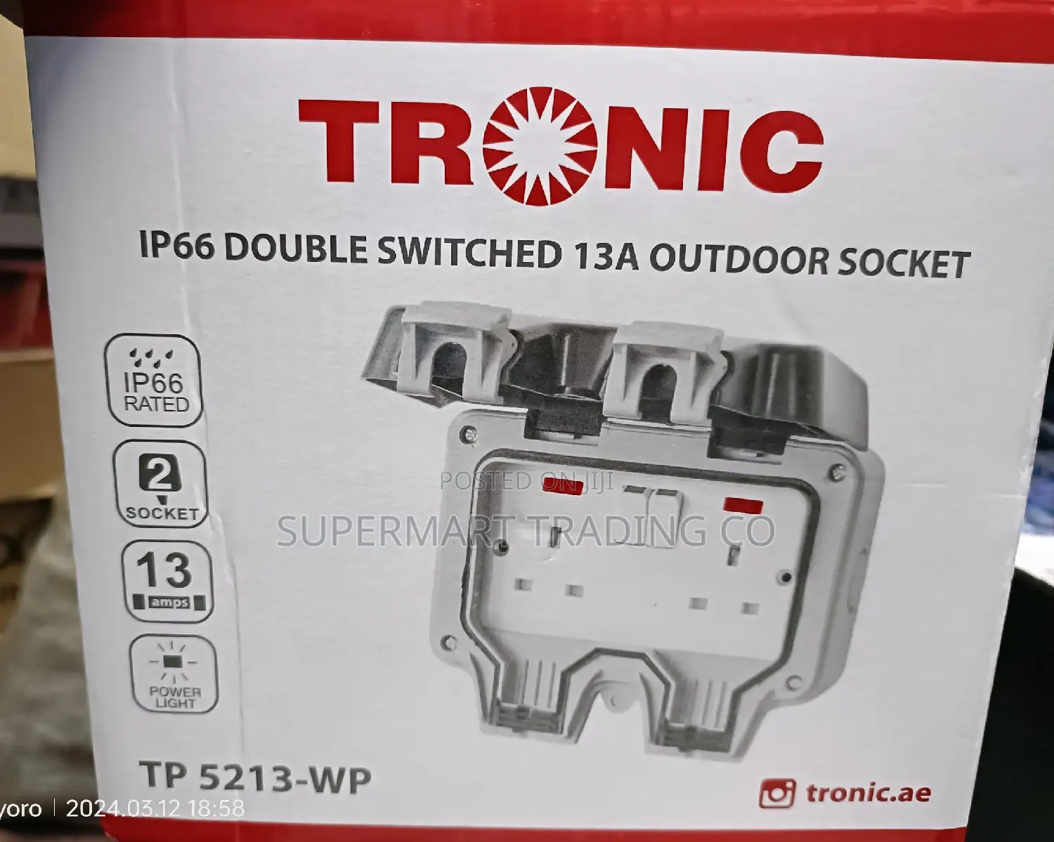Tronic Double Switched 13A Outdoor Socket