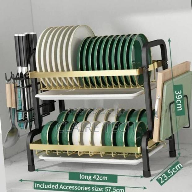 More Advanced 2 Layer Dish Rack Gold Black