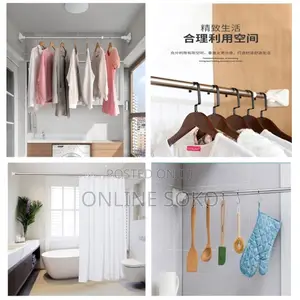 Multipurpose Steel Shower Curtain Telescopic Extendable Rods