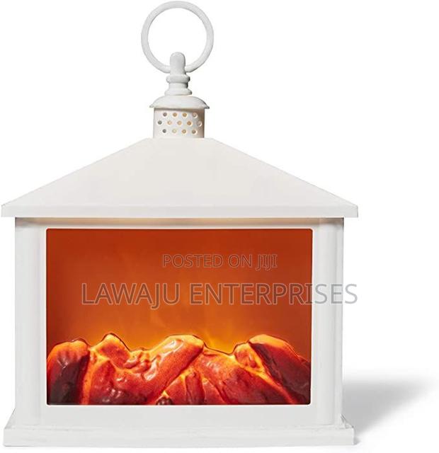 White Mini Fire Place Lantern - main view