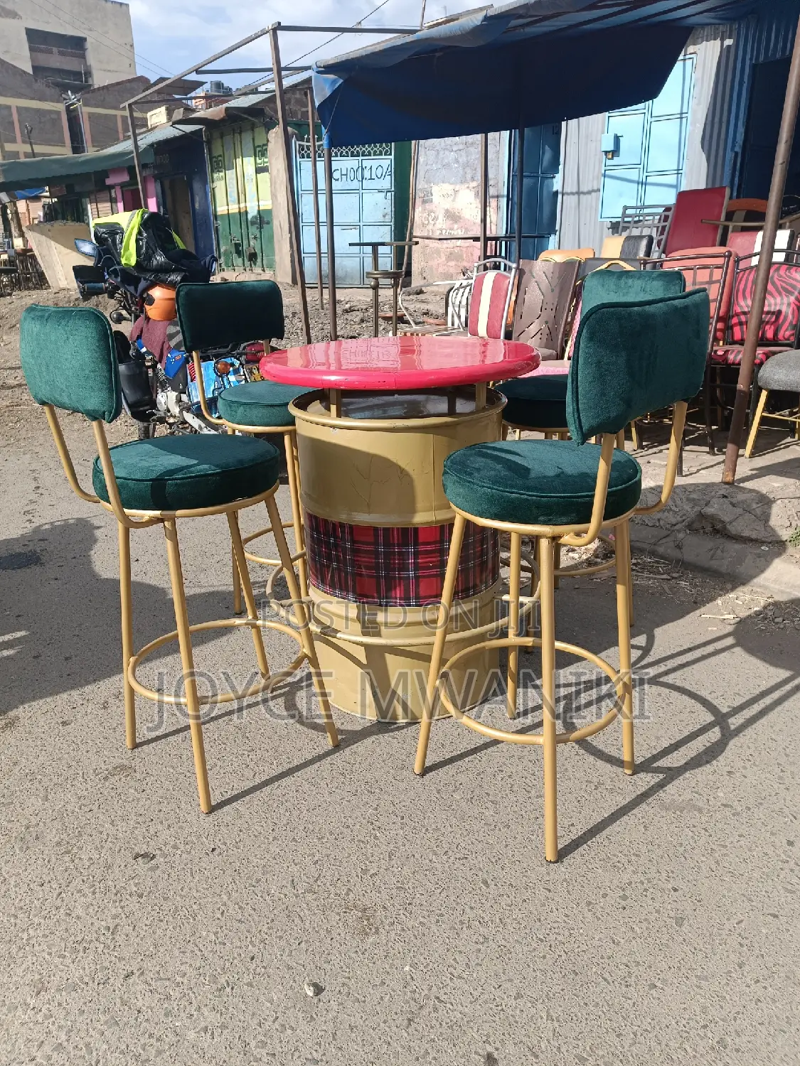 Restaurant or Bar Chairs and a Drum Table.