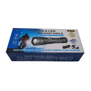 Torch Flashlight 2000 Lumens Metal Rechargeable LED Patrol