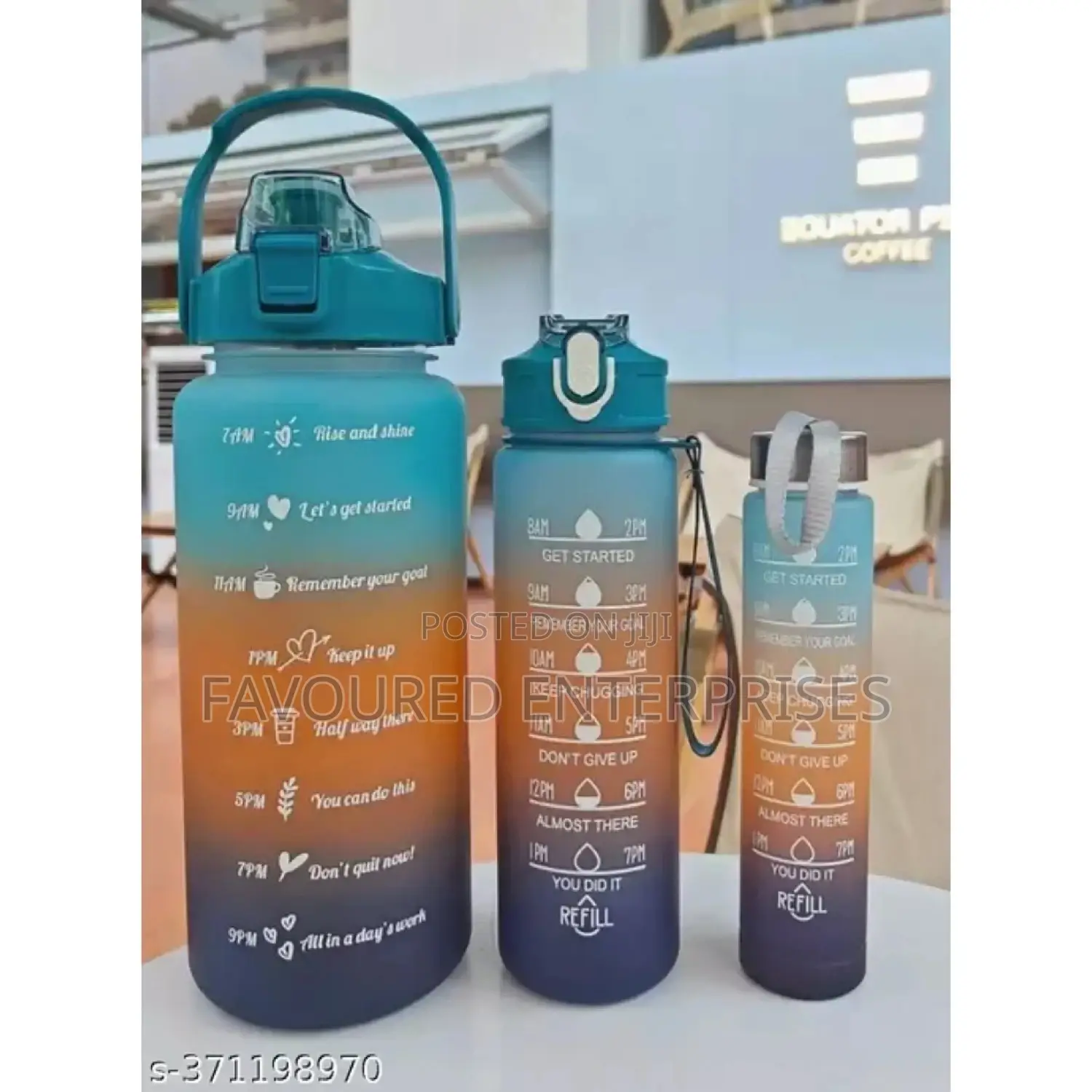 Motivational Water Bottle Large With Time Marker