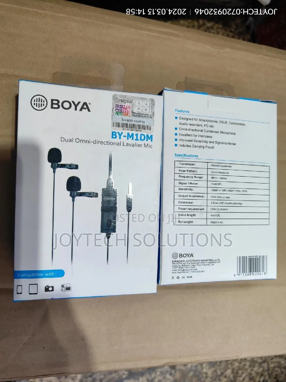 Camera/ Phone BY-M1DM Boya Dual Omnidirection Lavalier Mic