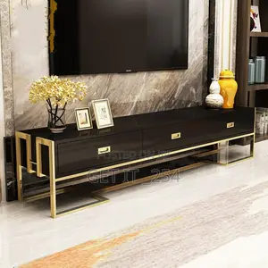 Metallic Frame Wooden Coffee Table With a Glass Top Dime