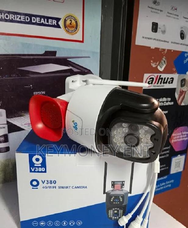 V380 4G Simcard PTZ Smart Outdoor Camera With Siren