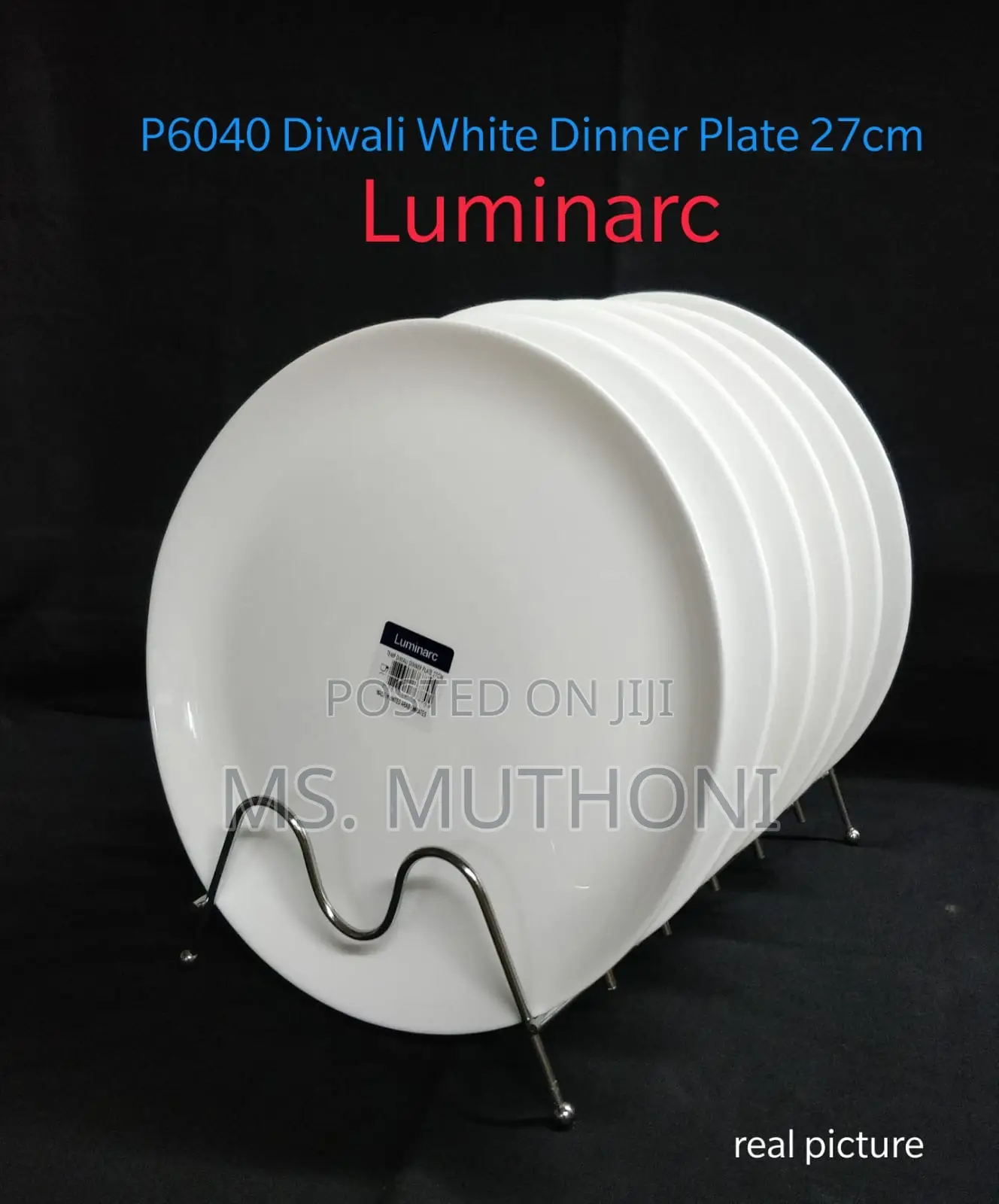 Luminarc Diwali White Dinner Plate 27cm 6pcs