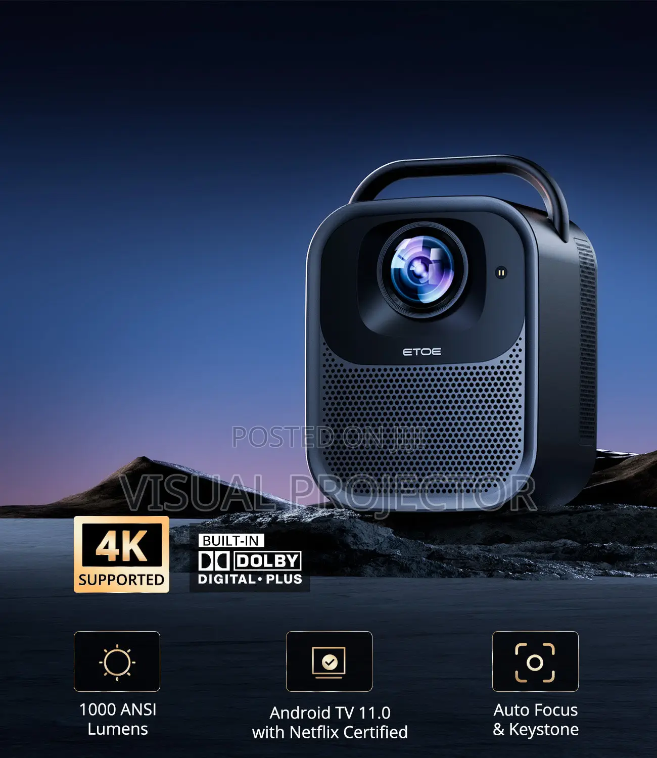 Netflix Certified Dolby Android Projector ETOE SEAL PRO