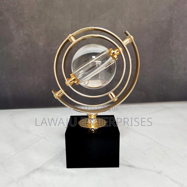 Crystal Globe Metallic Ornaments Decor