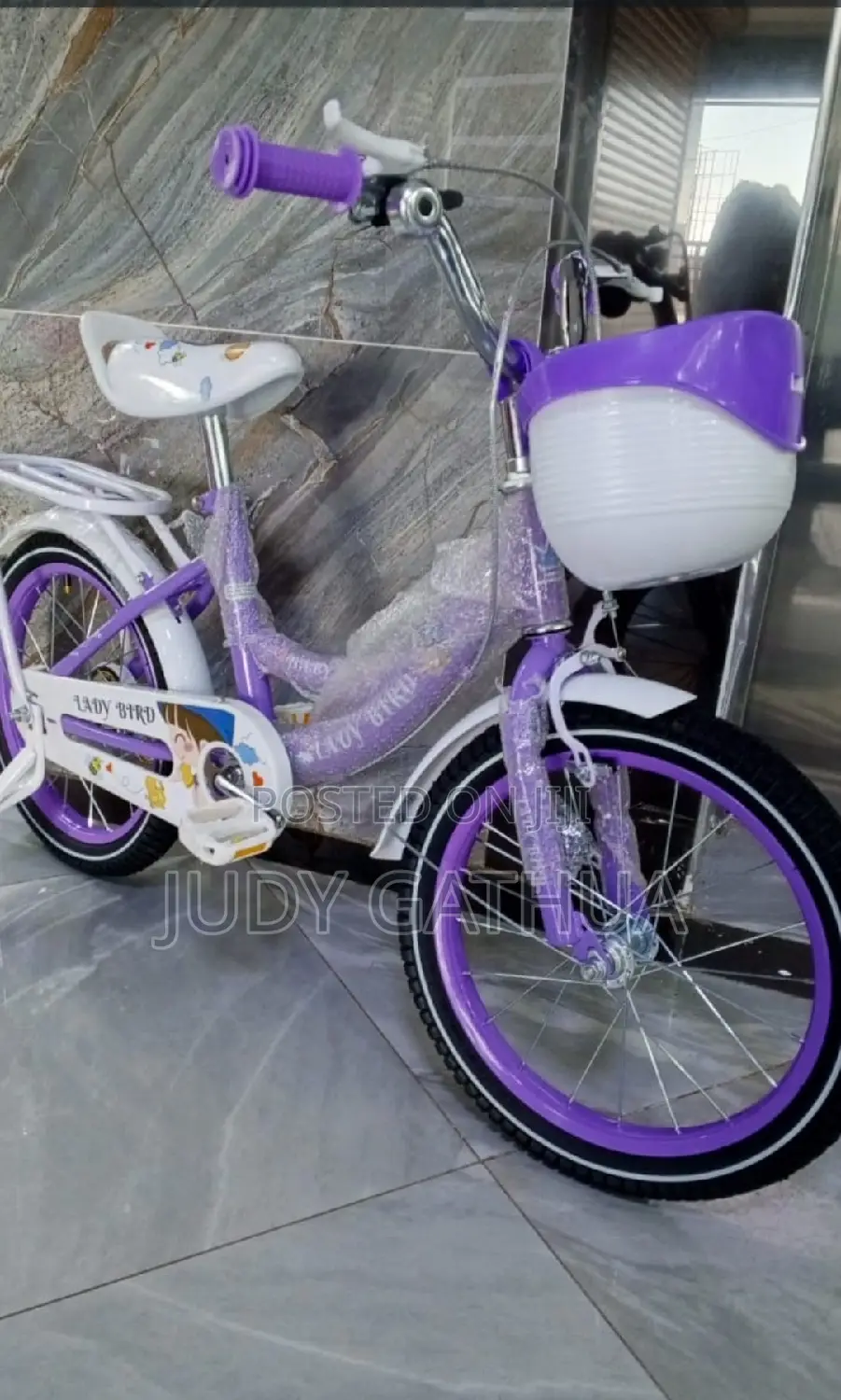 Bike Purple With White Basket