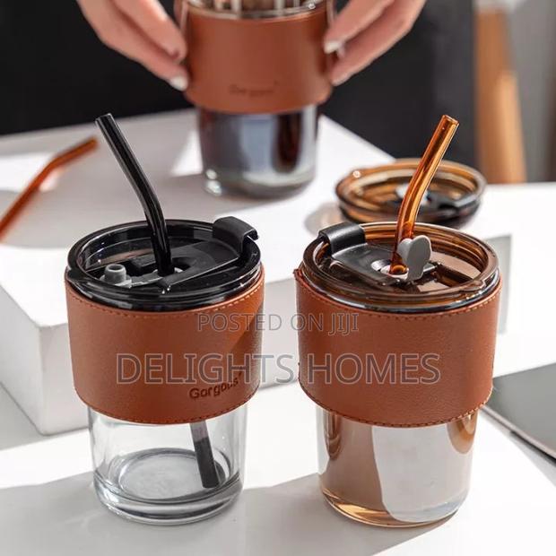 Glass Smoothie Cup With STRAW