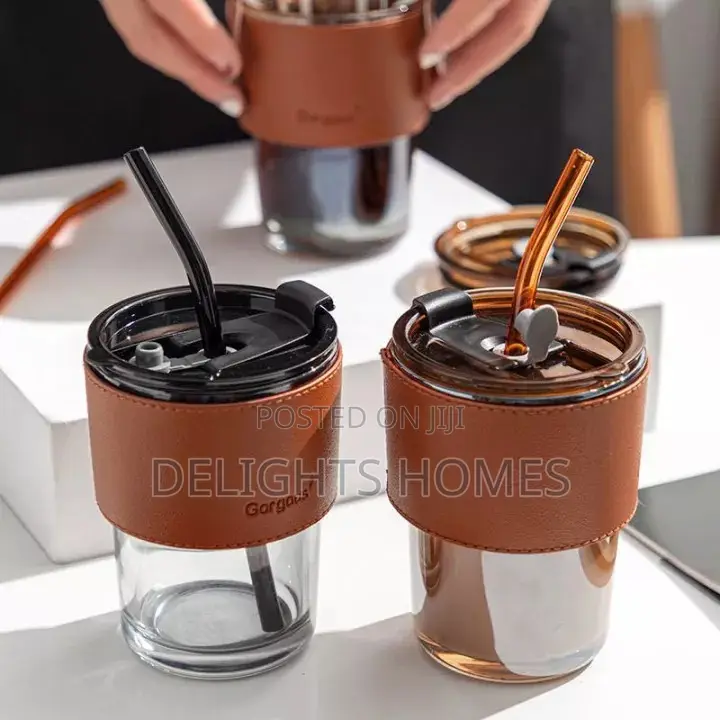 Glass Smoothie Cup With STRAW