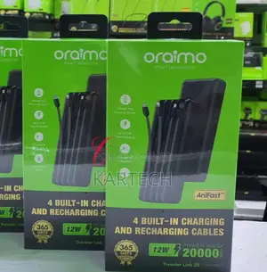 Oraimo 20,000mah Power Banks With Built in Cables