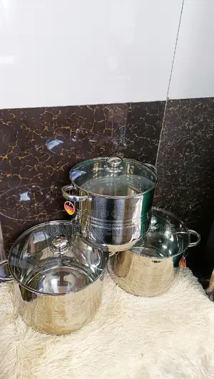 3pcs Edernberg Stainless Steel Cookware 7L,9L,11.2L