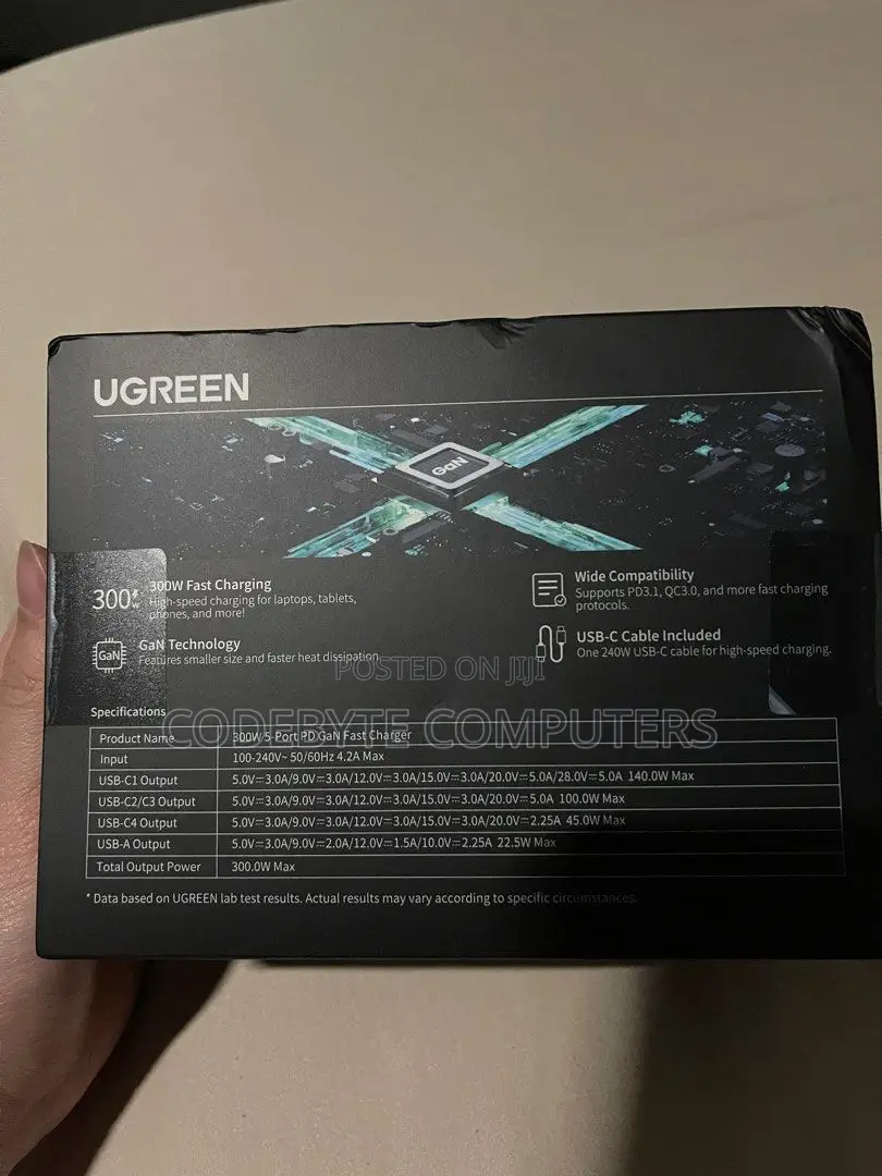 UGREEN Nexode 300W 5-Port PD Gan Fast Charger UK - CD333
