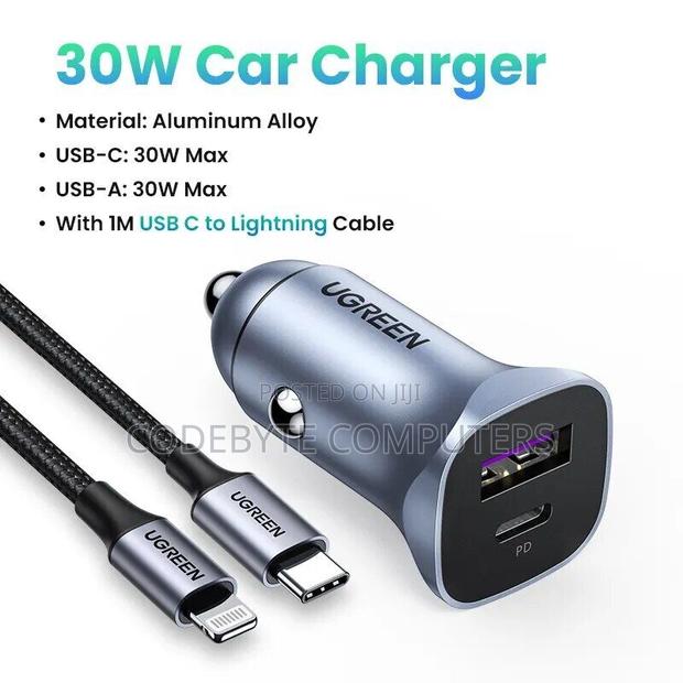 UGREEN 30W 2-Port Fast Car Charger