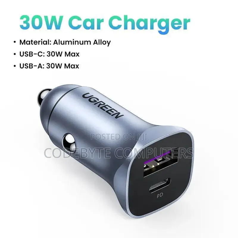 Car Charger 30W 2-Port Fast Car Charger - EC305