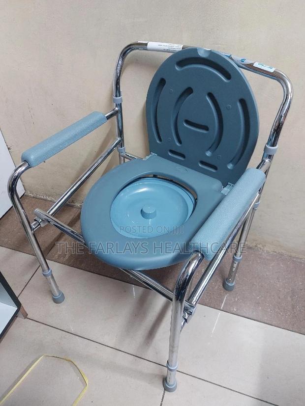 Foldable Commode Seat With Adjustable Height - thumbnail 3