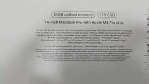 New Laptop Apple MacBook Pro 18GB Apple M3 Pro SSD 1T