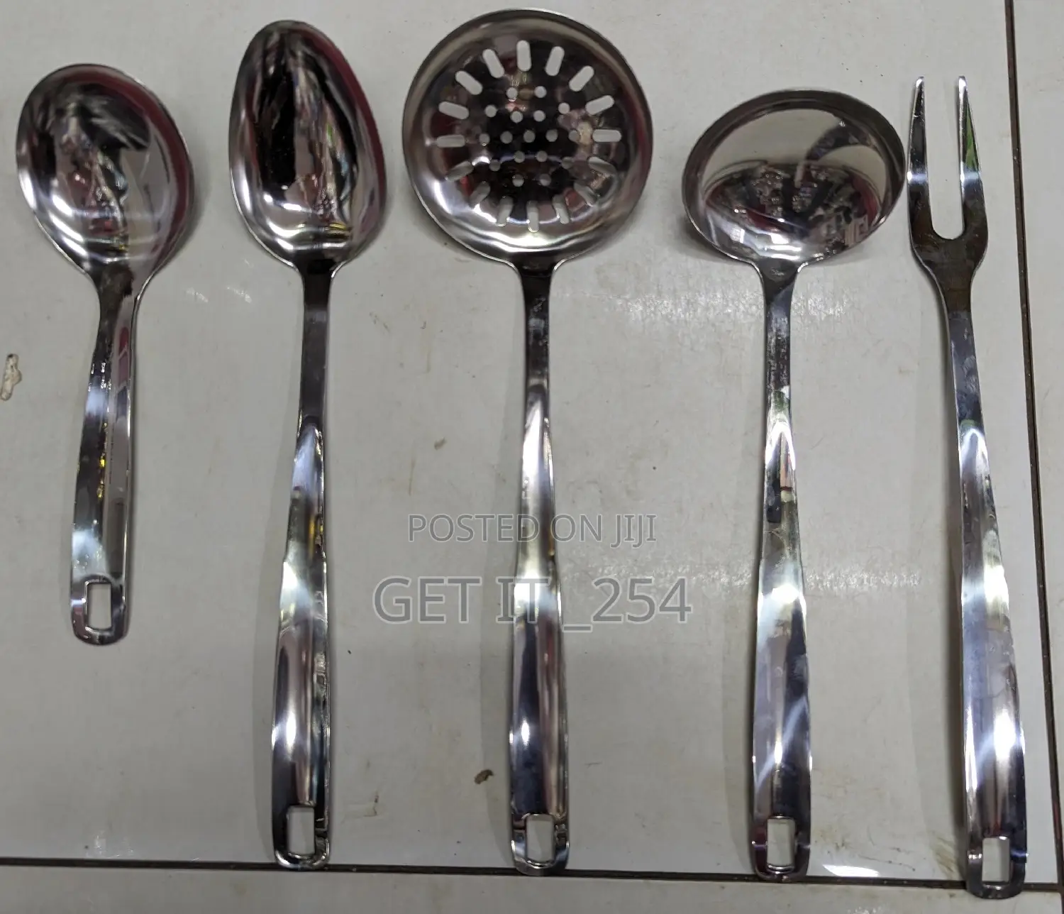 *Stainless Steel Golden Serving Spoons P.Pc*