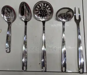 *Stainless Steel Golden Serving Spoons P.Pc*