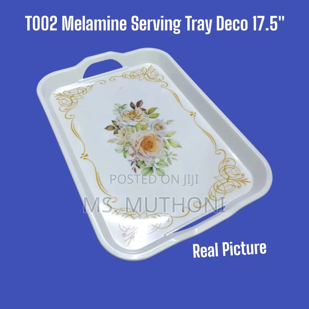 T002 Oasis Melamine Serving Tray Deco 17.5" At